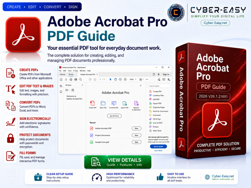 Adobe Acrobat Pro DC 2026 V26.1.21691@CyberEasy