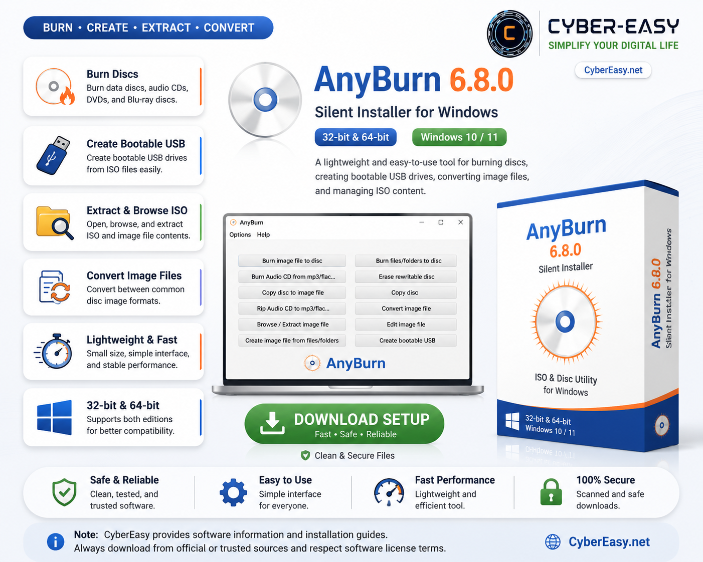 AnyBurn 6.8.0 Silent Installer for Windows CyberEasy