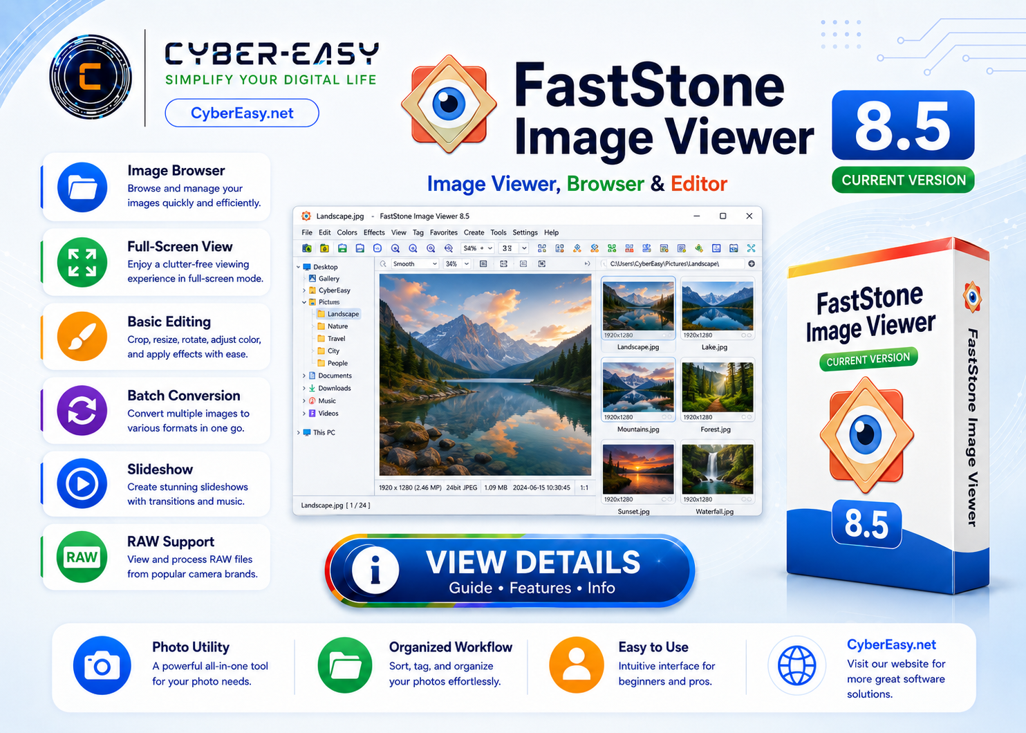 FastStone Image Viewer 8.5 overview and setup guide for Windows by CyberEasy