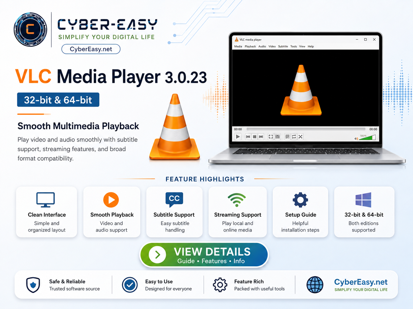 VLC Media Player 3.0.23 silent installer for Windows CyberEasy