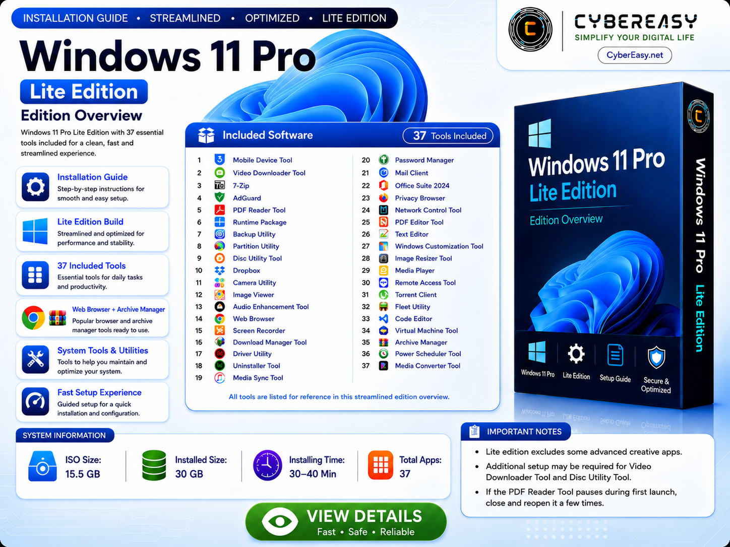 Windows 11 Pro Lite Edition Setup Guide @CyberEasy