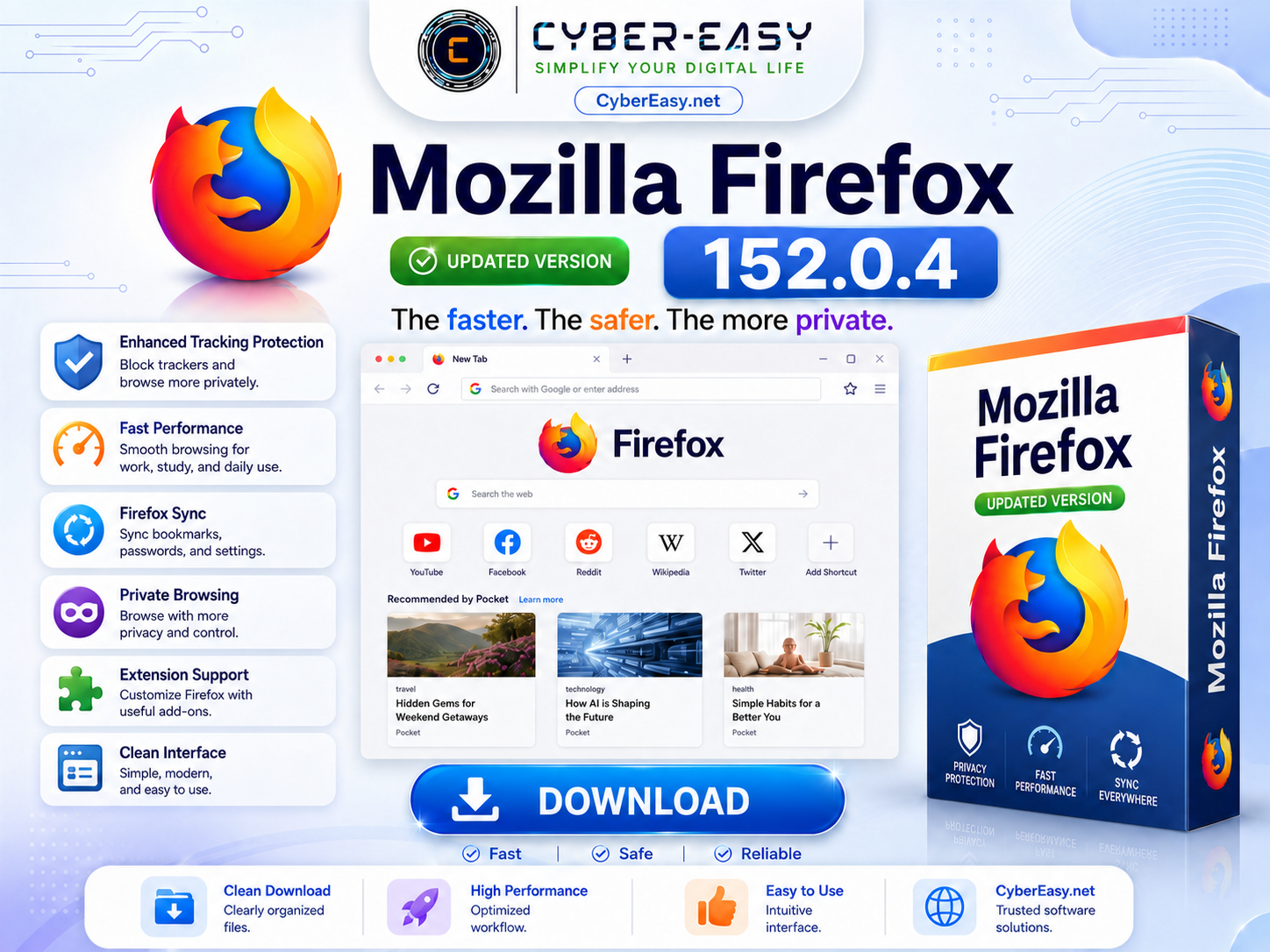 Mozilla Firefox 152.0.4 silent installer for Windows CyberEasy