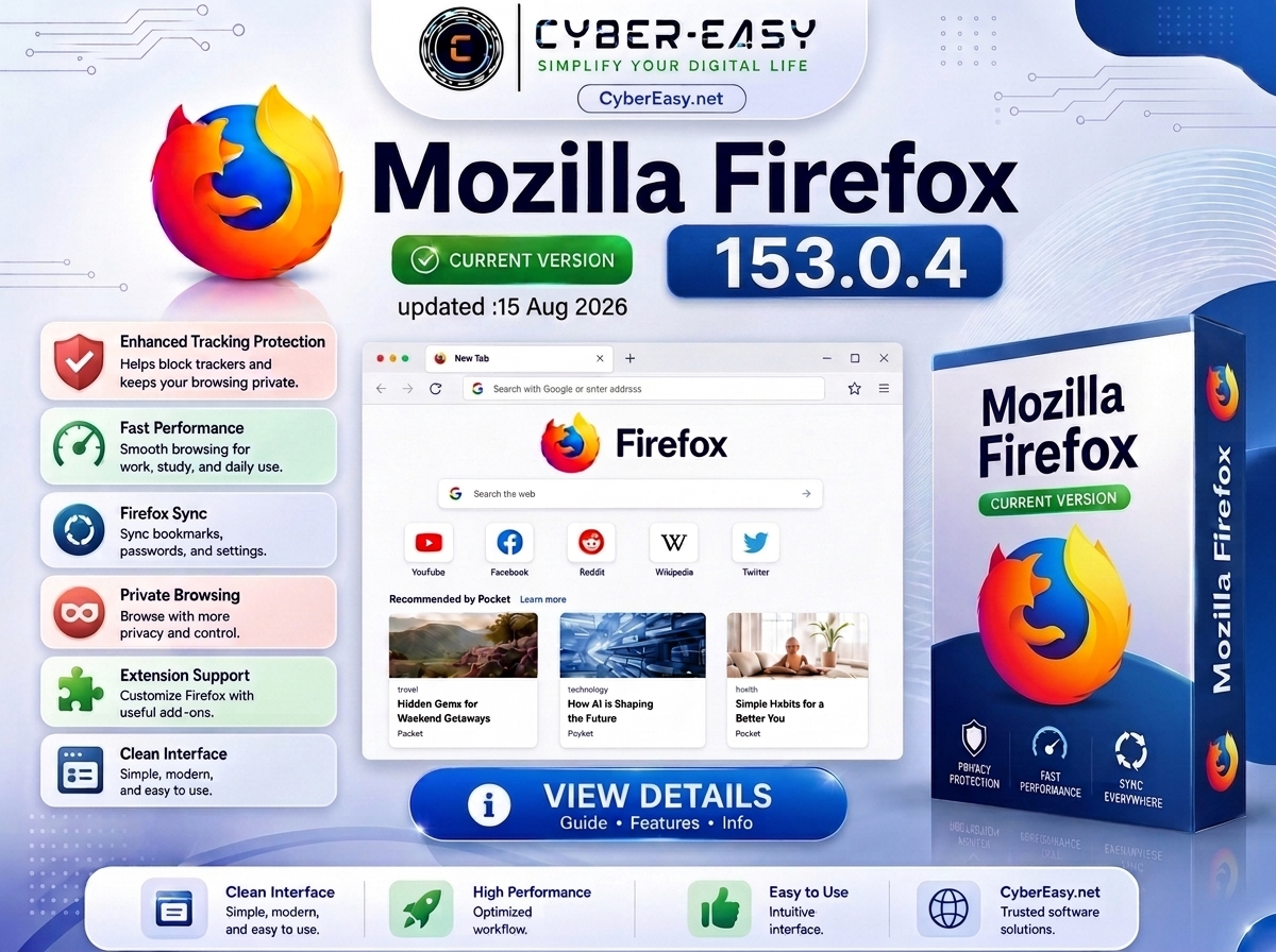 Mozilla Firefox 153.0.4 Overview and Setup Guide for Windows by CyberEasy