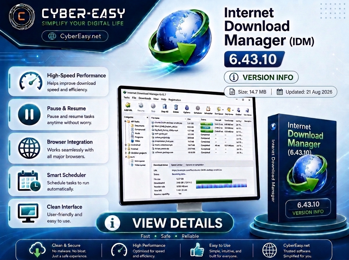 Internet Download Manager 6.43 Build 10 setup and license guide for Windows CyberEasy
