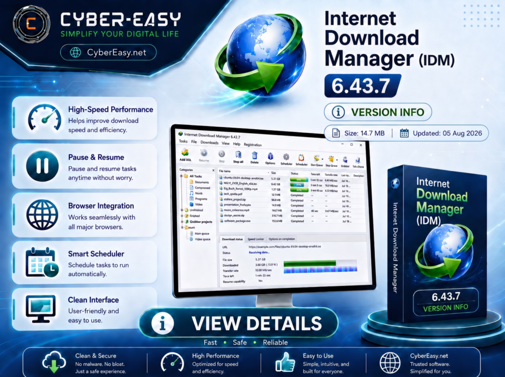 Internet Download Manager 6.43 Build 10 @CyberEasy