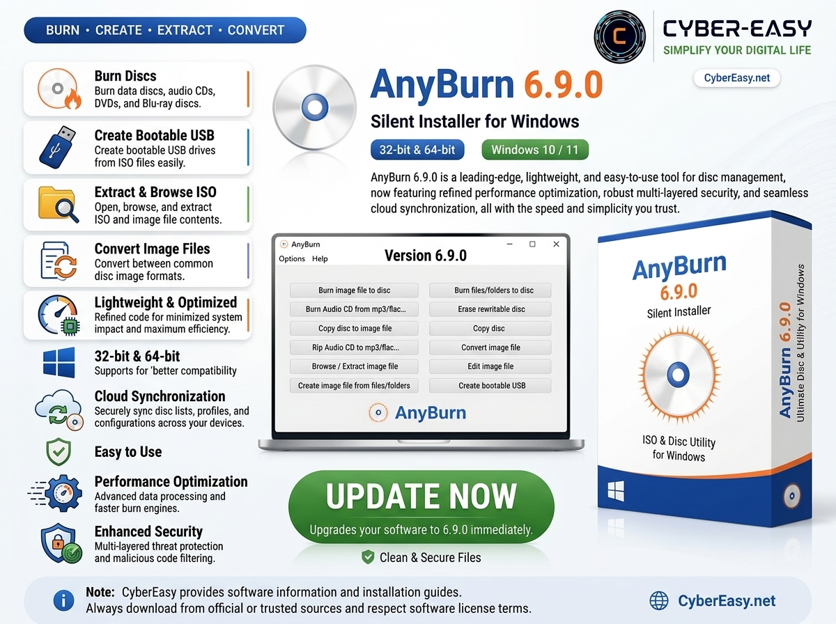 AnyBurn 6.9.0 for Windows 11/10 | ISO & Disc Tool